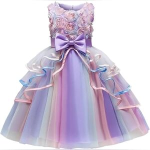 Charming Lavender Floral Kids Dress